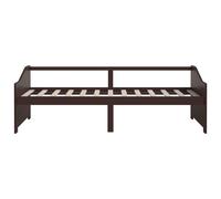 vidaXL Solid Pinewood 3-Seater Day Bed Dark Brown Sleepover Guest Sofa Bed