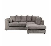 3 Seater Dylan Jumbo Cord Fabric Sofa - Right Hand Facing Corner Sofa OLYMPIA FURNITURE Grey One Size