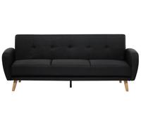3 Seater Fabric Sofa Bed Black FLORLI