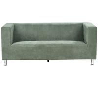 Beliani 3 Seater Fabric Sofa Green Floro, Green