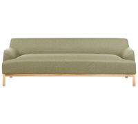 Beliani Sofa Sosjo Fabric Olive Green 3 Seater