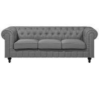 3 Seater Fabric Sofa Grey CHESTERFIELD Big