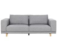 Beliani 3 Seater Fabric Sofa Grey Nivala, Grey