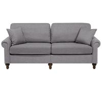 Beliani 3 Seater Fabric Sofa Grey Otra Ii