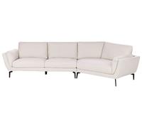 3 Seater Fabric Sofa Light Beige KANSSELI
