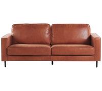 Beliani 3 Seater Faux Leather Golden Brown Savalen, Brown