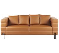 Beliani 3 Seater Faux Leather Sofa Brown Granna, Brown