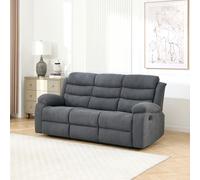 (3 seater, Grey) BOSTON 3 SEATER MANUAL FABRIC RECLINER SOFA