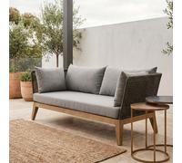 3 Seater Grey Sofa with Wooden Legs | Opus