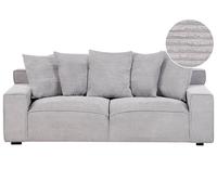 3 Seater Jumbo Cord Sofa Light Grey VISKAN