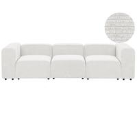 Beliani 3 Seater Modular Corduroy Sofa White Falsterbo, White