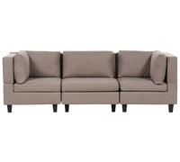 Beliani Modular Sofa 3 Seater Unstad Fabric Brown