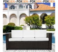 Outsunny Rattan Wicker 3-seater Sofa Chair Patio Furniture w/ Cushions Black