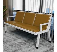 3-Seater Reception Bench Comfortable Waiting Room Chairs with Armrests Stylish Office Lobby Furniture for Clinics Schools and Salons (Brown)