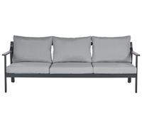 Beliani Garden Sofa 3 Seater Kiato Metal Dark Grey