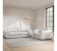 3 Seater Sofa and Armchair Set in Cream Boucle - Elvi