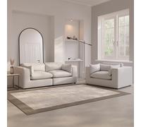 3 Seater Sofa and Love Seat Set in Beige Boucle - Hudson