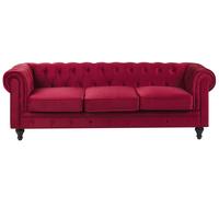 3 Seater Sofa CHESTERFIELD Dark Red Velvet