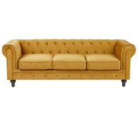 3 Seater Sofa CHESTERFIELD Mustard Velvet