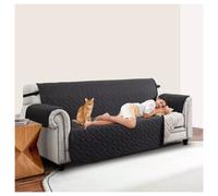 (3 Seater Sofa Cover, Black & Dark Grey) Pet Sofa Slipcovers 1 2 3 Seater Furniture Cover