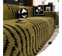 3-Seater Sofa Cover Reversible Sofa Protector Sofa Slipcover Couch Throw Versatile Furniture Cover Green 180x480cm (6x15.7ft) - & Stylish Protection