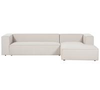 Corner Sofa 3 Seater VERNON Fabric Light Beige Left Hand