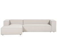 Corner Sofa 3 Seater VERNON Fabric Light Beige Right Hand