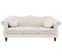 3 Seater Velvet Sofa Beige SKIEN