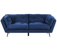 Sofa 3 Seater LENVIK Velvet Navy Blue