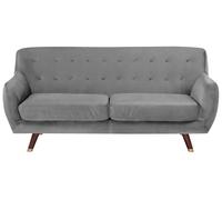 3 Seater Velvet Sofa Grey BODO