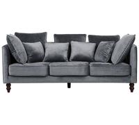 Beliani Sofa 3 Seater Fenstad Velvet Grey