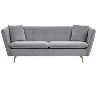 3 Seater Velvet Sofa Grey FREDERICA