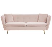 3 Seater Velvet Sofa Pink FREDERICA