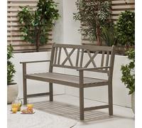 Pacific Cambridge Antique Grey Outdoor 3 Seater Acacia Wood Bench, Grey