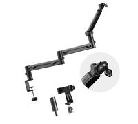 3 Section Boom Arm Microphone Stand with Cable Management for Studio Podcasting and Live Streaming Clamp Pickup Holder