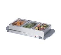 3-Section Buffet Food Server with Warming Tray LIVIVO Metallic Silver One Size