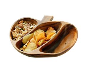 3 Section Food Serving Tray Dish Divided Platter Snacks Sauces Dips Appetizers