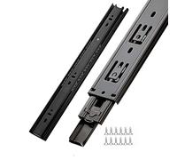 3-Section Full Extension Drawer Slides, Side Mount Ball Bearing Ra for Smooth Operation, 1 Pair Heavy-Duty Cabinet Drawer Guides, Ideal for Home or Office Use