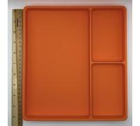 3 Section Parts Tray for LEGO Building and Model Making (Large Orange)