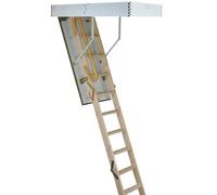 3 Section Timber Folding Loft Ladder Kit With Handle Hatch - 2.8M Maximum Height And Easy Installation