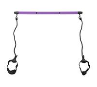 3 Sections Adjustable Pilates Bar, Portable Pilates Workout Stick Body Building Puller with Detachable Steel Rods and TPE Latex Tubes for Home Gym Fitness Training (Purple)