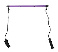 3 Sections Pilates Bar with TPE Latex Pull Ropes, Adjustable Fitness Exercise Stick for Upper and Lower Body Workout, Home Gym Yoga Training Equipment (Purple)
