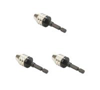 3 set 1/4'' Keyless Drill Bit Chuck Quick Change Adapter Hex Shank 0.3-3.6mm White