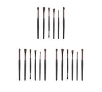 3 set 6pcs Soft Synthetic Eye Shadow Makeup Brush Kit for Eye Shader Eyeliner Black Coffee