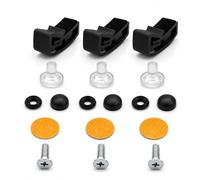 3 Set Bonnet Wind Bug Stone Deflector Protector Assembly Plastic Clips Set Fitting Kit Repair Kit Compatible with All Vehicles | Universal Fit | Black Plastic - Front Center | 18 Pieces