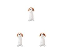 3 Set Boy Cute Pencil Case with Zipper Animal Pattern School Stationery Pen Storage Bag Ruler Packing for Dormitory White Yellow