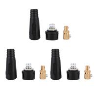 3 Set Copper Euro Style Welding Cable Quick Connector, 200-400A Heavy - Duty Welding Wire Connector, Oil & Heat Resistant Rubber Insulated, for MIG TIG Stick Welders and Industrial (10-25)