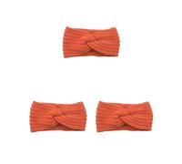 3 set Crochet Headband Simple Style Knitted Sports Head Band Breathable Sweatband Elastic Softness Hairband Running Orange