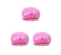 3 set Female Sleeping Hat Double Waterproof Shower Hair Caps Oil-Proof Thickened Girl Head Cover for Household Watermelon Red