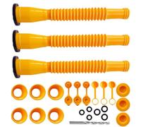 3 Set Gas Can Spout Kit Replacement 7.87 Inch Spout Nozzle with Gas Can Vent Caps Thick Rubber Seal Cover and Base Cap for Gasoline Diesel Fuel Cans